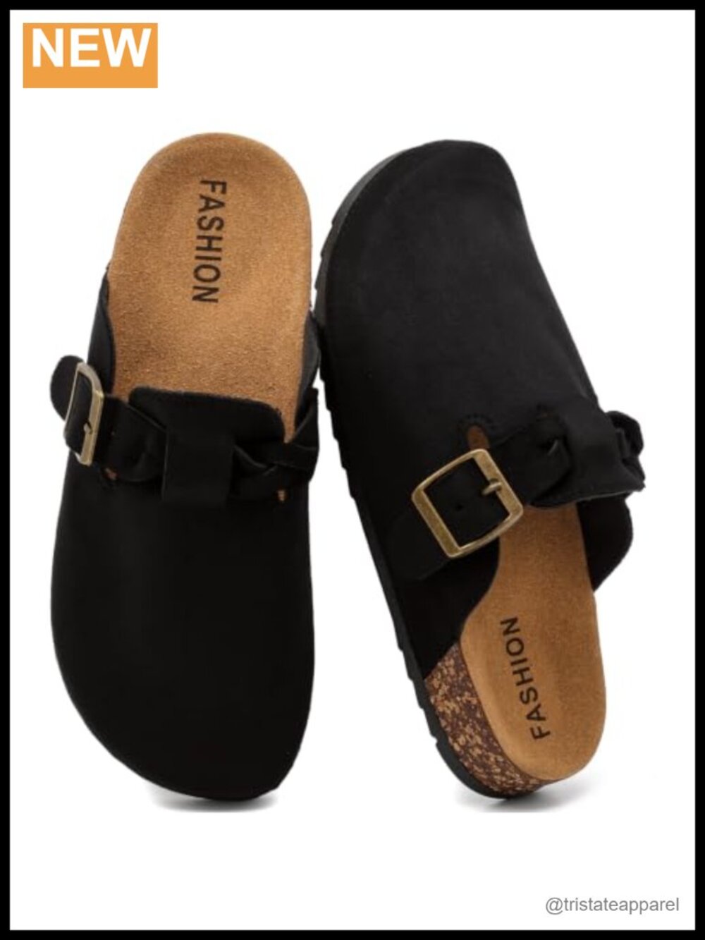 Suede Clogs Cork Footbed Leather Mules Slip-On Womens